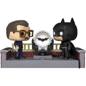 image:imageFunko POP Heroes DC Comics  Batman 80th  Batman 1989Funko 37258 POP Vinyl Movie Moment Batman 80thwith Light Up Bat Signal w Collectible Figure  Multicolour