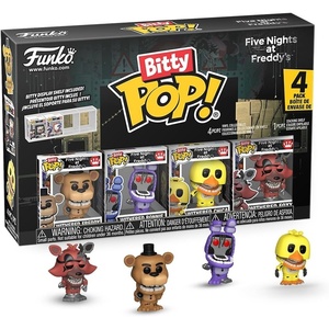 image:imageFunko Pop Bitty 4pk Five Nights at Freddys  Withered  Freddy Bonnie Chica and Foxy  09 Inch 22 Cm Collectable  Stackable Display Shelf Included  Gift Idea  Party Bags Stocking