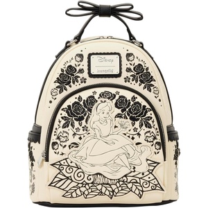 image:imageLoungefly Disney Alice in Wonderland  Embroidered Floral Mini Backpack with 3D Bow  Great for Kids amp Adults  Collectible Bags