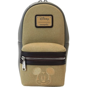image:imageLoungefly Disney Mickey and Friends Faux Leather and Canvas Water Bottle Crossbody Bag