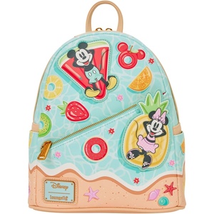 image:imageLoungefly Disney Mickey and Minnie  Adjustable Shoulder Straps  Beach Fun Mini Backpack  Great for Kids amp Adults  Collectible Bags