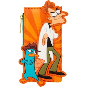 image:imageLoungefly Disney Phineas and Ferb  Embroidered Dr Doofenshmirtz amp Perry the Platypus Card Holder  4 Card Slots with a Zippered Compartment  Great for Kids amp Adults  Collectible Wallets