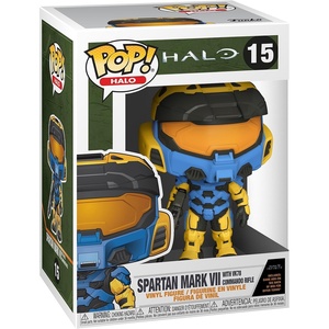 image:imageFunko Pop Games Halo Infinite  Spartan Mark VII with VK78 Blue amp Yellow with Game Add On 375 inchesPOP 3 Spartan Mark VII